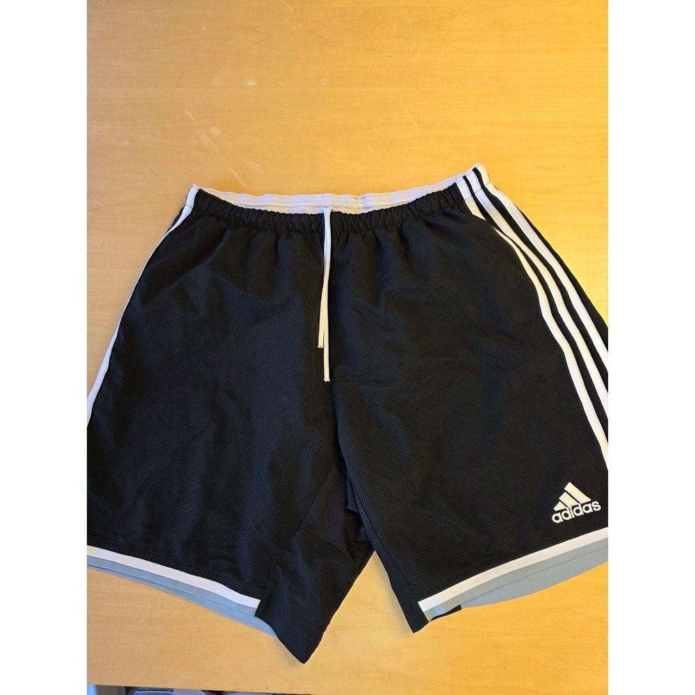 Adidas Adizero Shorts Womens Large Black White Striped Athletic Running Gym